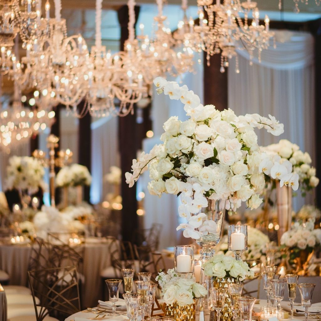 Beautifully decorated ballroom